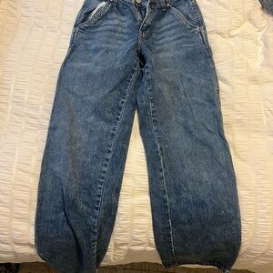 Distressed Cargo Blue Denim Jeans